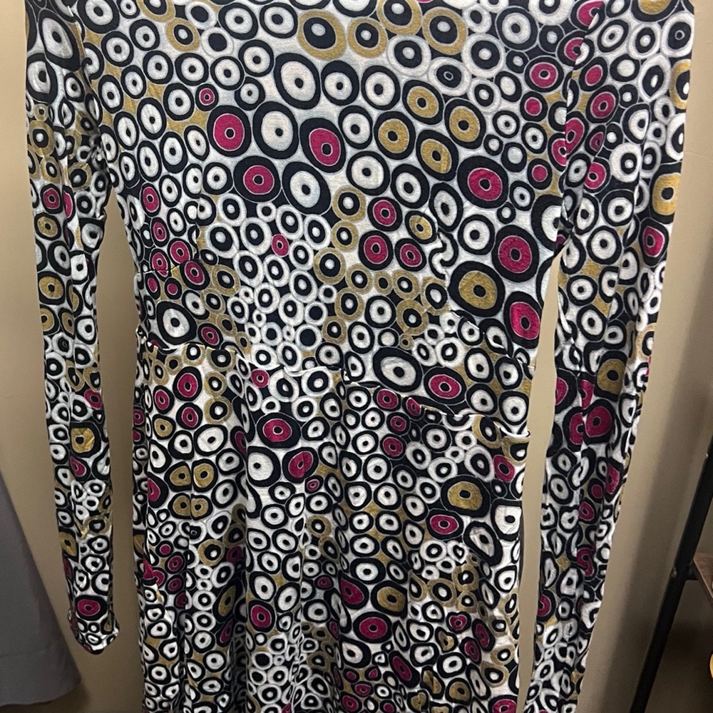 Colorful Circle Pattern Long Sleeve Dress